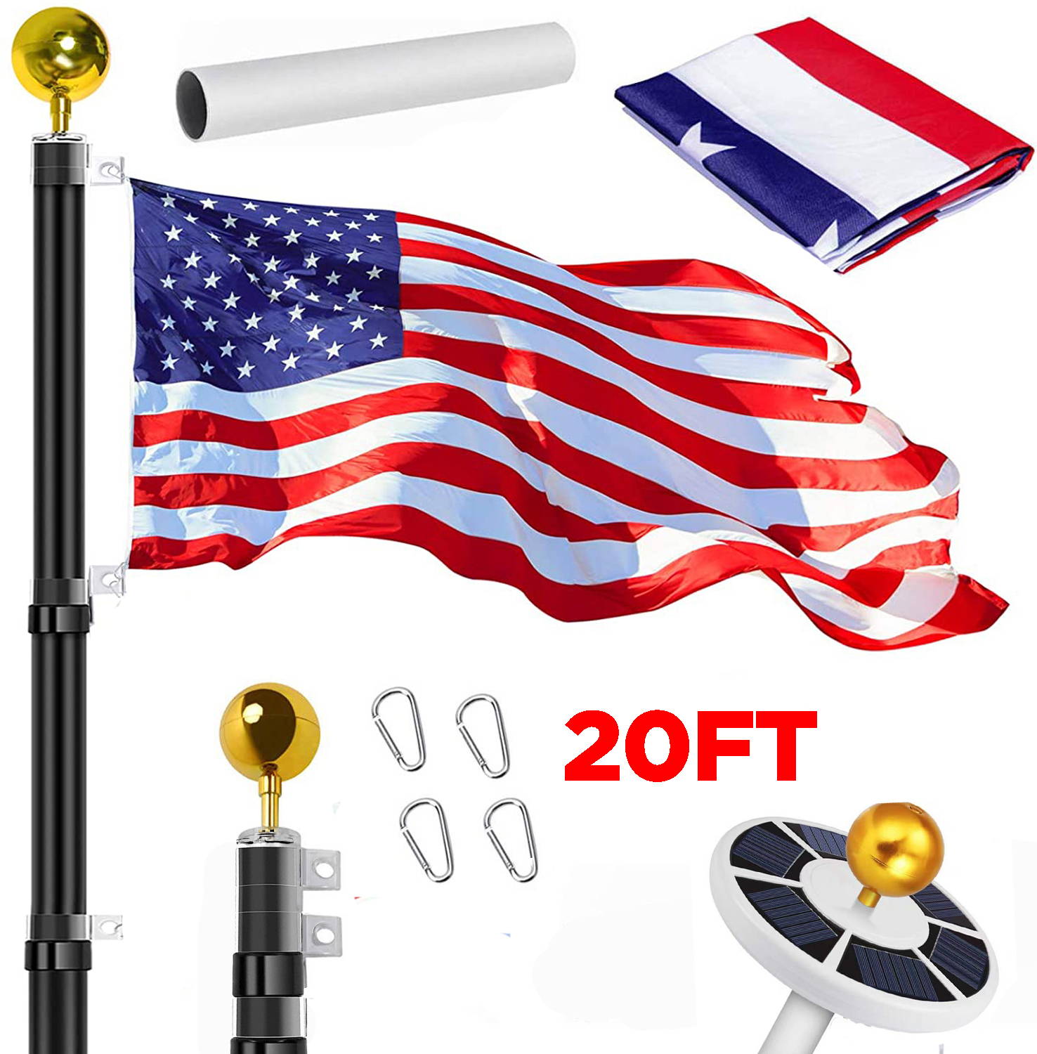 BLACK Telescoping Flag Pole officialflagpole
